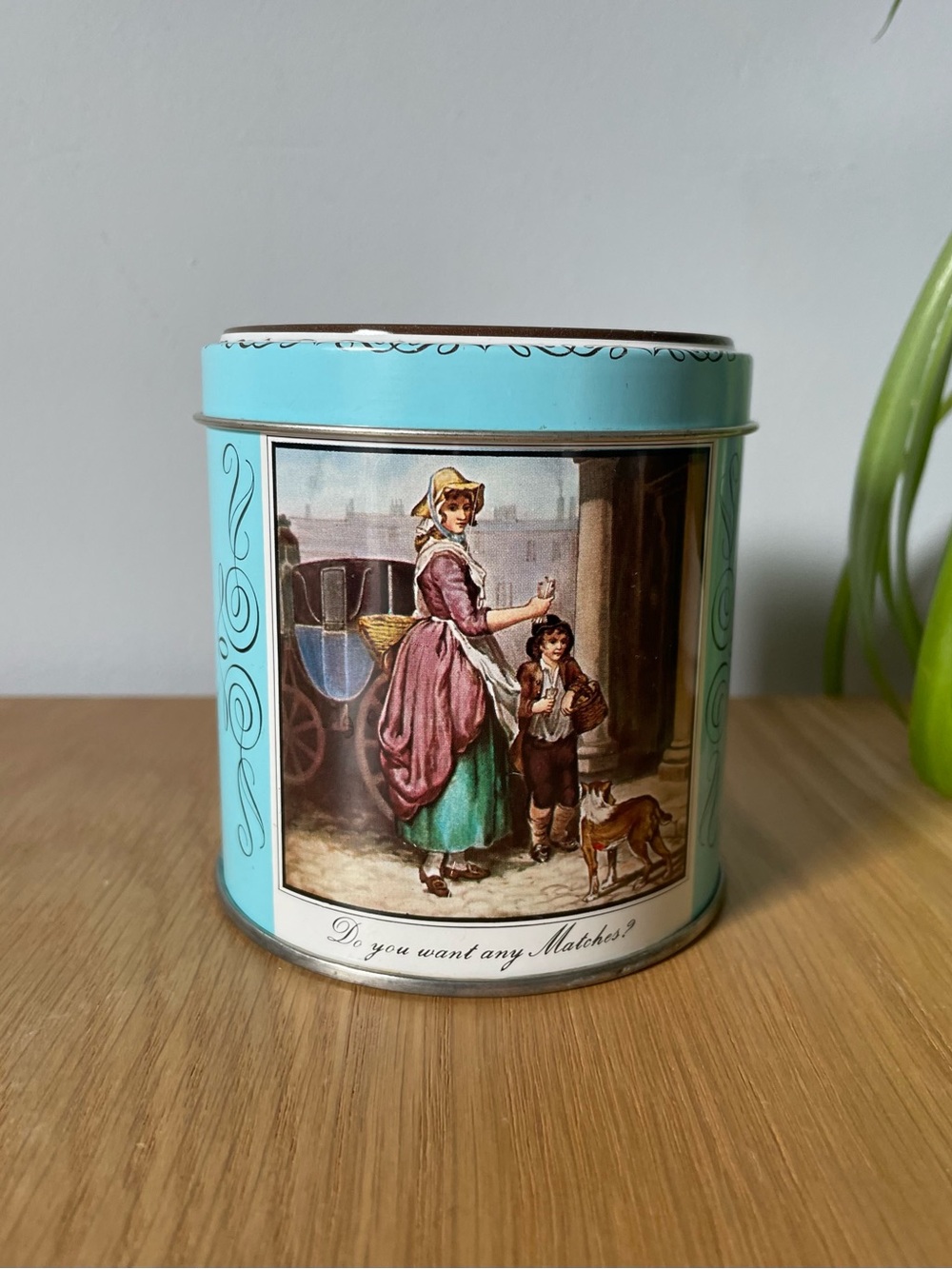 Vintage Do You Have Any Matches Lithograph Art Tin HBS Huntley Boorne & Stevens